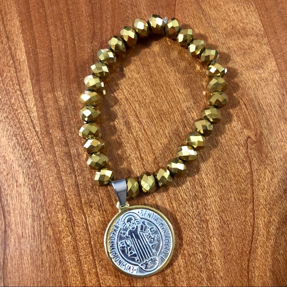 New Saint Benedict medal stretch bracelet